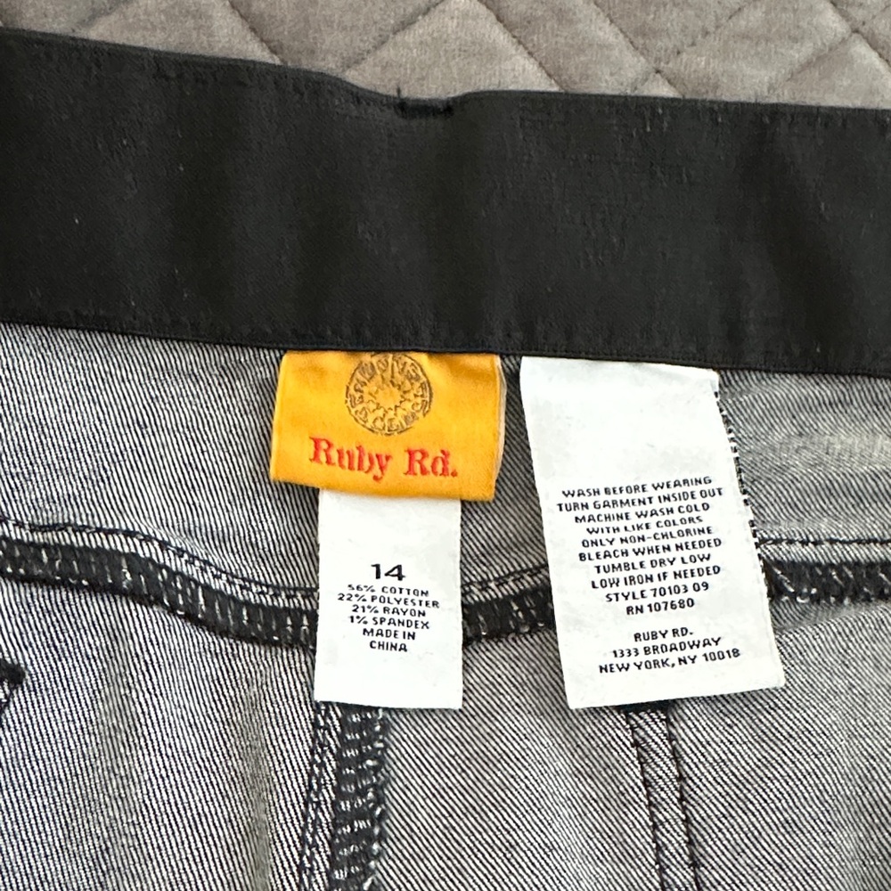 Ruby Rd. Black and Gray Denim Jeans